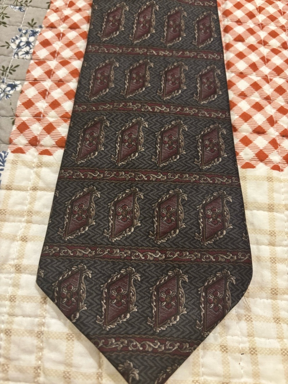 Windsor Brown and Burgundy Paisley Silk Tie